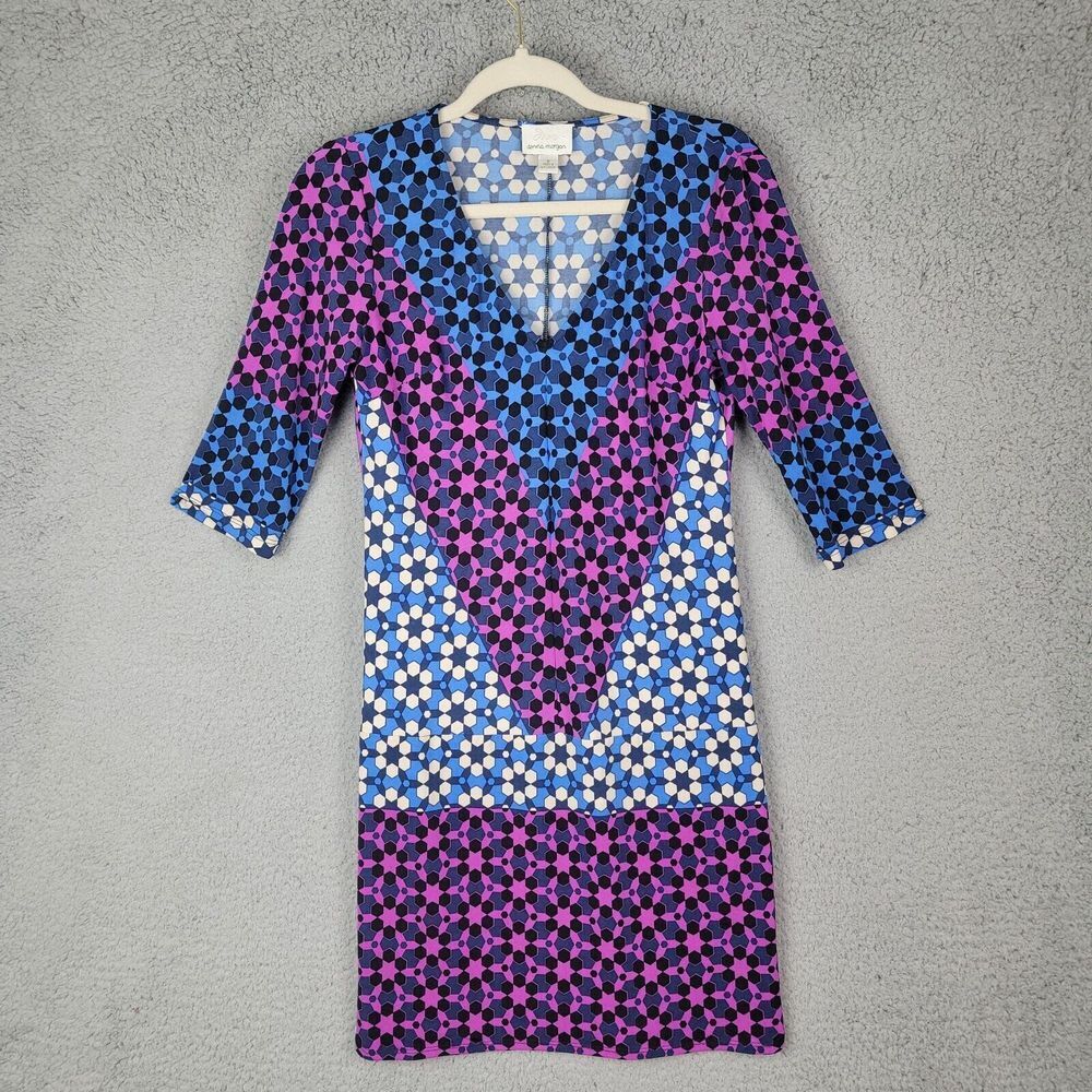 Pea in the Pod Donna Morgan Dress Women Sz 2  Maternity Floral Geometric Stretch